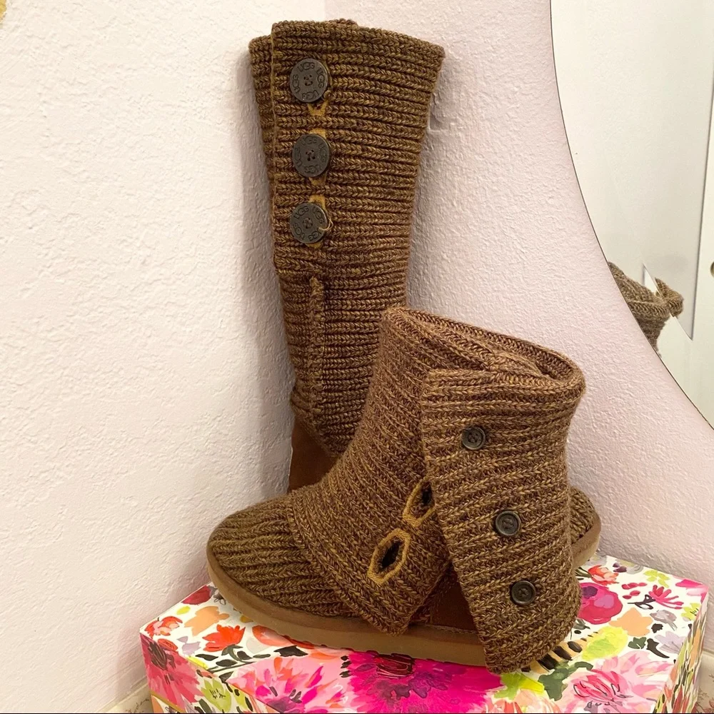 UGG Chestnut Knit Button Boots - Picture 7 of 15